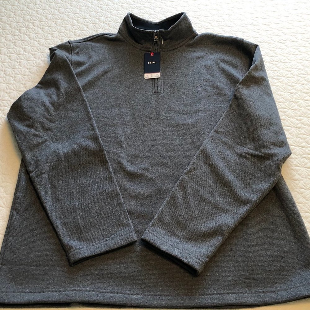 Izod Men's Golf 1/4 Zip Knitted Pullover Sweater Gray Size XL - Picture 1 of 8
